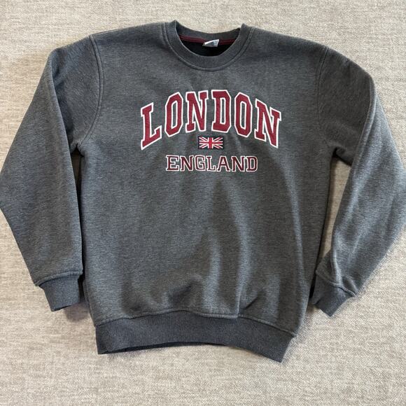 Vintage 90’s Capital London England Crewneck Sweatshirt Pullover Dark Grey Large - Picture 1 of 7